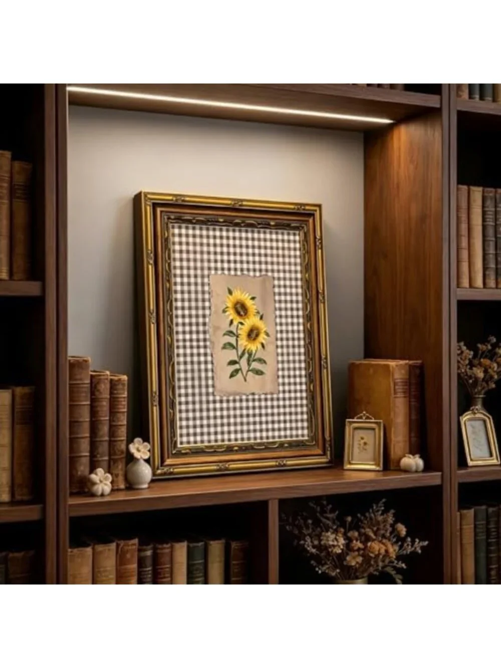 Rustic Vintage Sunflower Canvas Wall Art - Floral Print for Farmhouse Decor
